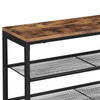 Wooden Shoe Bench with 2 Open Mesh Shelves Brown and Black By Casagear Home BM248132