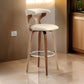 26 Inch Faux Leather Swivel Counter Stool Brown and Cream By Casagear Home BM248142