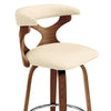 30 Inch Faux Leather Swivel Bar Stool Brown and Cream By Casagear Home BM248143