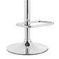 Metal and Faux Leather Adjustable Bar Stool Black and Silver By Casagear Home BM248172