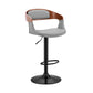 Open Back Faux Leather and Metal Bar Stool Walnut and Gray - BM248178 BM248178