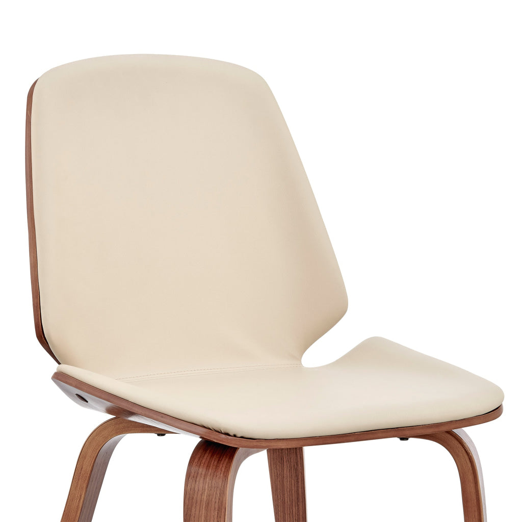 Leatherette Dining Chair with Slightly Curved Seat Cream By Casagear Home BM248197