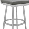 30 Inch Swivel Barstool with Metal Frame and Hexagonal Back Gray By Casagear Home BM248198