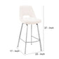 26 Inch Open Back Leatherette Swivel Counter Stool White and Silver By Casagear Home BM248238