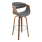 Swivel Bar Stool with Leatherette Bucket Seat Gray By Casagear Home BM248292