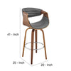 Swivel Bar Stool with Leatherette Bucket Seat Gray By Casagear Home BM248292