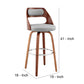 30 Inch Leatherette Barstool with Cut Out Back Gray and Brown By Casagear Home BM248300