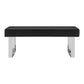 48 Inch Bench with Leatherette Padded Seat and Metal Frame Black By Casagear Home BM249435