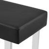 48 Inch Bench with Leatherette Padded Seat and Metal Frame Black By Casagear Home BM249435