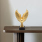 20 Inch Resin Eagle Design Table Decor with Block Base Gold By Casagear Home BM249490