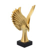 20 Inch Resin Eagle Design Table Decor with Block Base, Gold By Casagear Home