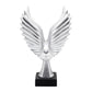 20 Inch Resin Eagle Design Table Decor with Block Base Silver By Casagear Home BM249492