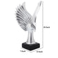 20 Inch Resin Eagle Design Table Decor with Block Base Silver By Casagear Home BM249492