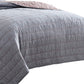 Veria 3 Piece Queen Quilt Set with Channel Stitching The Urban Port Gray and Pink By Casagear Home BM249994