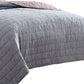 Veria 3 Piece King Quilt Set with Channel Stitching The Urban Port Gray and Pink By Casagear Home BM249995