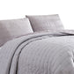 Veria 3 Piece Queen Quilt Set with Channel Stitching The Urban Port Light Gray By Casagear Home BM250000