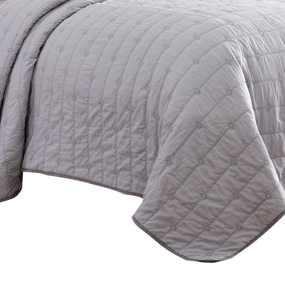 Veria 3 Piece King Quilt Set with Channel Stitching The Urban Port Orchid By Casagear Home BM250001