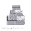 Veria 6 Piece Towel Set with Paisley and Floral Motif Pattern The Urban Port Gray By Casagear Home BM250058