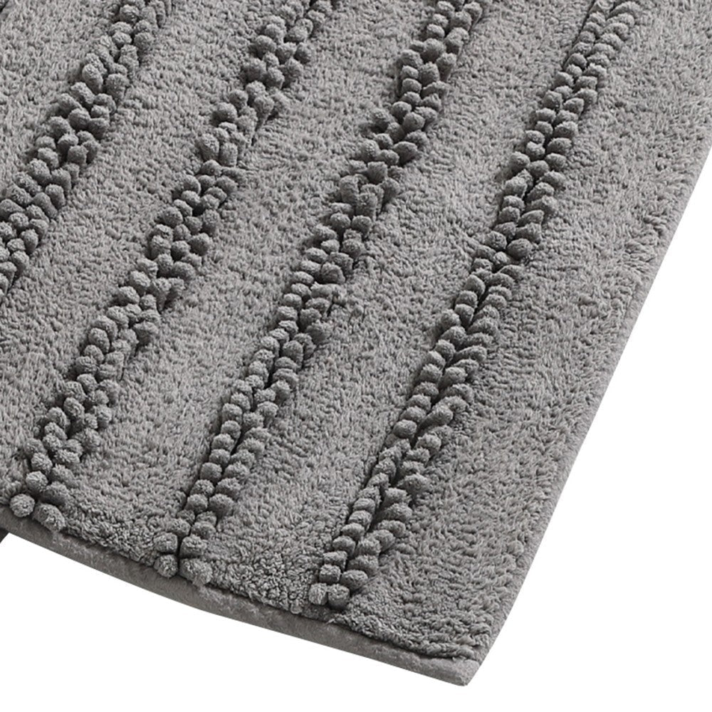 Veria 2 Piece Bath Mat with Textured Loops Details The Urban Port Charcoal Gray By Casagear Home BM250069