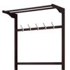 Hall Tree with 5 Hooks and 2 Slatted Shelves Espresso Brown By Casagear Home BM250175