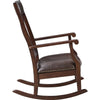 Rocking Chair with Leatherette Seat and Slatted Back Brown By Casagear Home BM250176