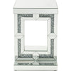 Accent Table with Open Geometric Base and Acrylic Diamond Inlay Silver By Casagear Home BM250186