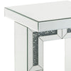 Accent Table with Open Geometric Base and Acrylic Diamond Inlay Silver By Casagear Home BM250186