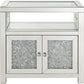 Cabinet with Mirrored Inserts and 2 Door Storage Silver By Casagear Home BM250236