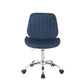 Adjustable Office Chair with Channel Stitching Blue and Chrome By Casagear Home BM250278