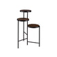 3 Tier Plant Stand with Round Wooden Shelves and Foldable Design Black By Casagear Home BM250280