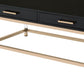 Metal Base Framed Coffee Table Black and Gold By Casagear Home BM250295