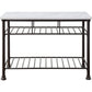 Kitchen Island with Artificial Marble Top and 2 Slatted Shelf White By Casagear Home BM250299