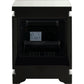 Electric Fireplace with Mirror Panel Framing and Faux Diamonds Silver By Casagear Home BM250304