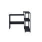 Writing Desk with L Shaped Design and 3 Tier Wooden Shelves Black By Casagear Home BM250315