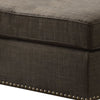 Ottoman with Fabric Upholstery and Nailhead Trim Details Gray By Casagear Home BM250332