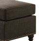 Ottoman with Fabric Upholstery and Nailhead Trim Details Gray By Casagear Home BM250332