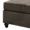 Ottoman with Fabric Upholstery and Nailhead Trim Details Gray By Casagear Home BM250332