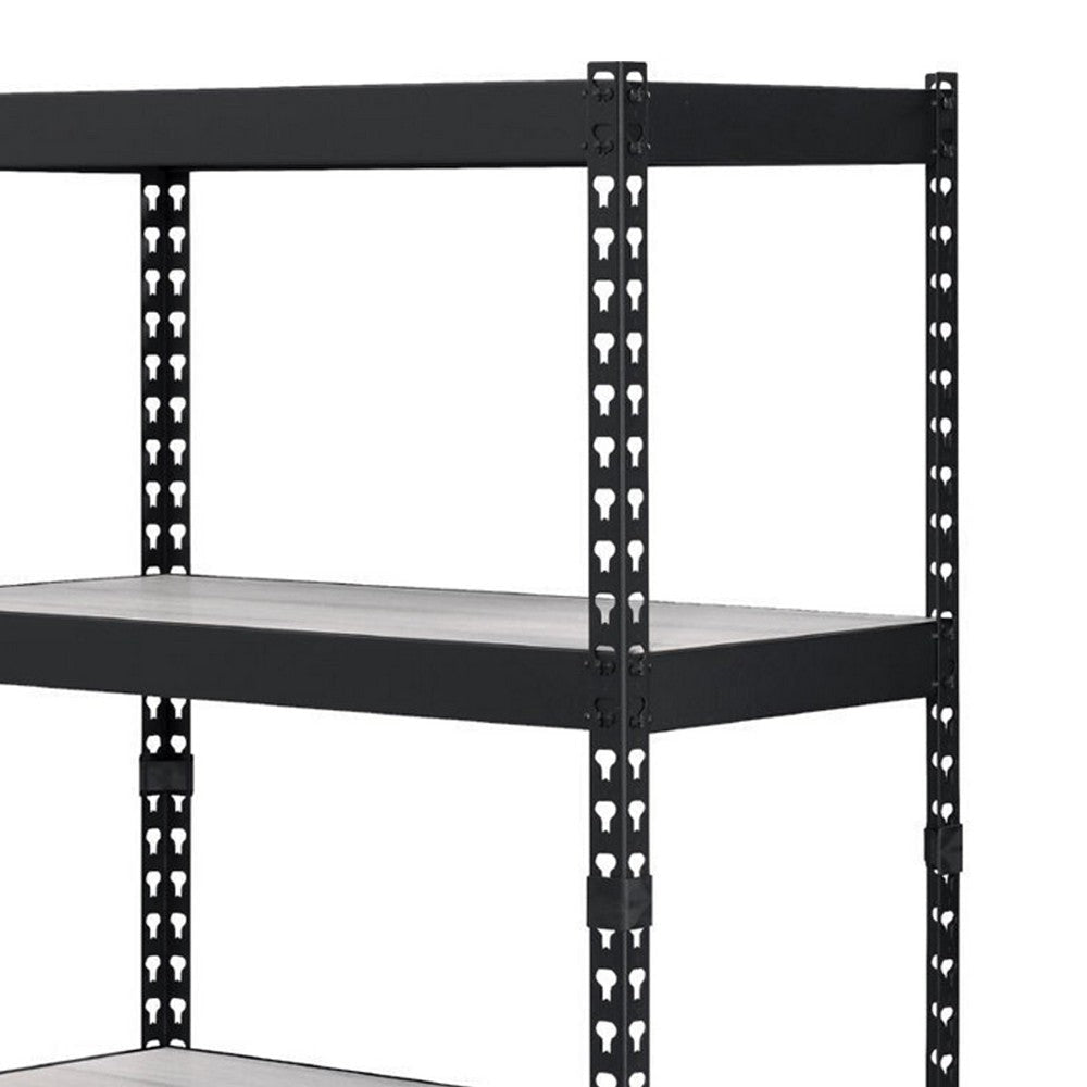 4 Tier Bookshelf with MDF Adjustable Shelves Black By Casagear Home BM250340