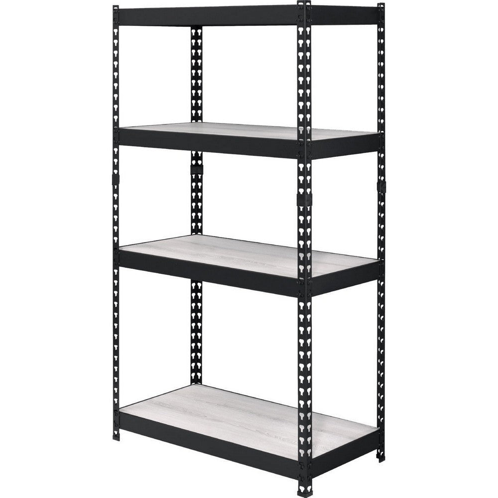 4 Tier Bookshelf with MDF Adjustable Shelves, Black By Casagear Home