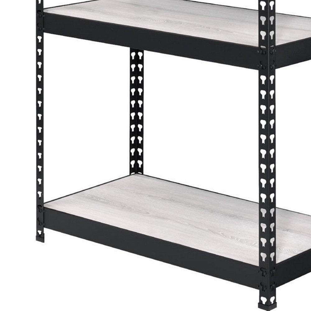 4 Tier Bookshelf with MDF Adjustable Shelves Black By Casagear Home BM250340