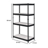 4 Tier Bookshelf with MDF Adjustable Shelves Black By Casagear Home BM250340