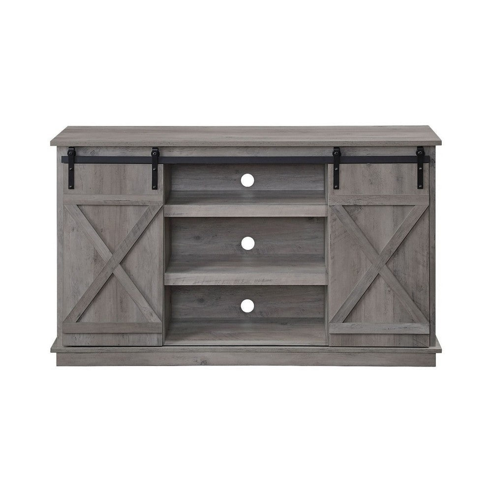 Home Entertainment Wooden TV Stand Gray By Casagear Home BM250346