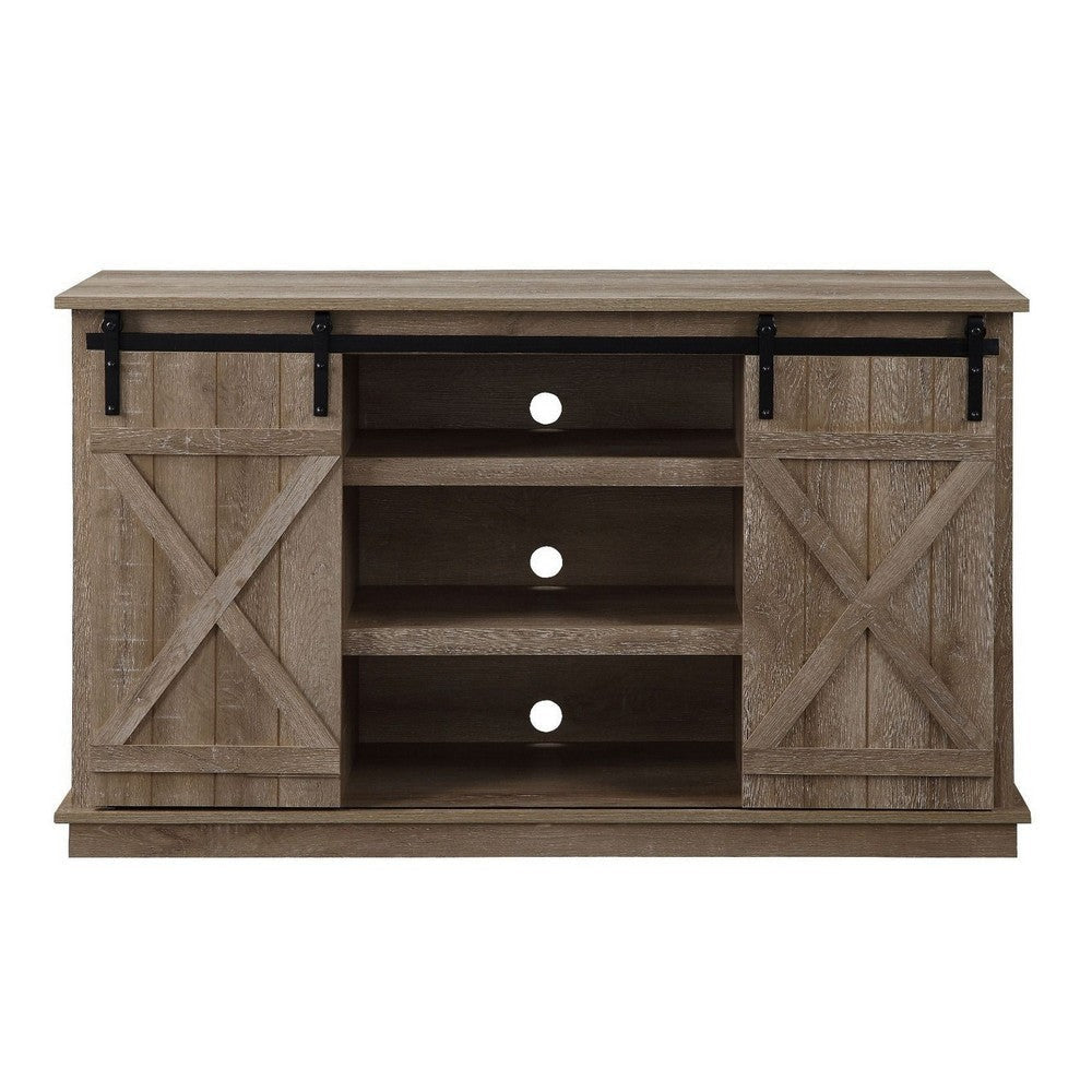 Home Entertainment Wooden TV Stand Brown By Casagear Home BM250347