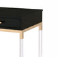 Metal Base Framed Console Table Black and Gold By Casagear Home BM250363