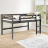 Twin Loft Bed with Wooden Frame and Reversible Ladder Gray By Casagear Home BM250364