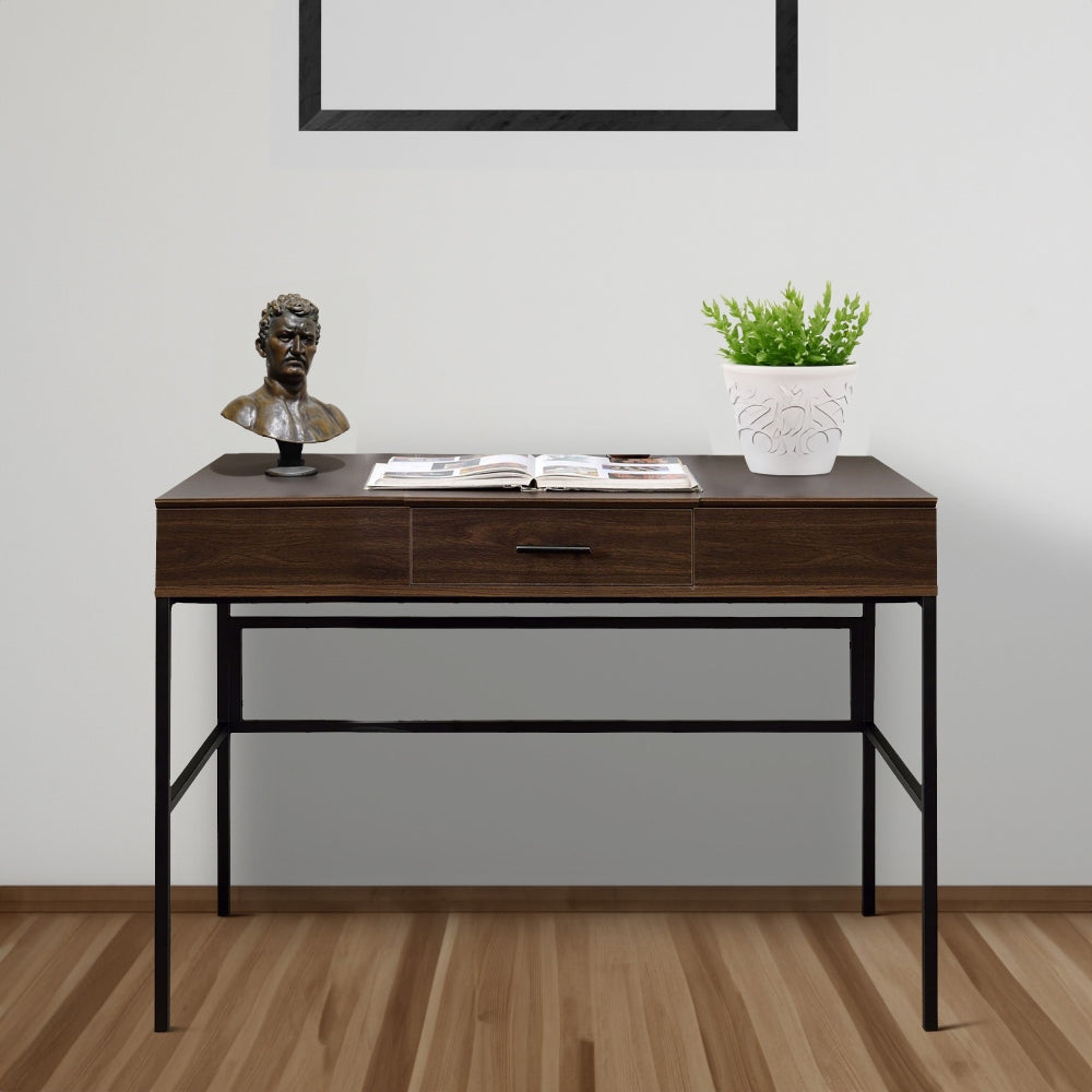 Writing Desk with Lift Top Storage and USB Plugin, Brown By Casagear Home