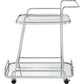 Clear Glass 2-Tier Serving Cart With Chrome Finish By Casagear Home BM250375