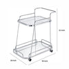 Clear Glass 2-Tier Serving Cart With Chrome Finish By Casagear Home BM250375