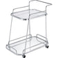 Clear Glass 2-Tier Serving Cart With Chrome Finish By Casagear Home