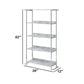 Bookcase with 5 Tier Design and Faux Marble Shelves Silver By Casagear Home BM250394